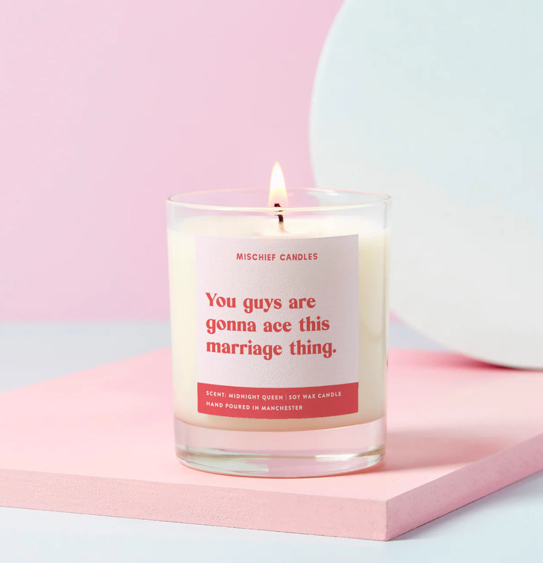 Mischief Candles - Wedding Gift Funny Wedding Candle Ace This Marriage Thing