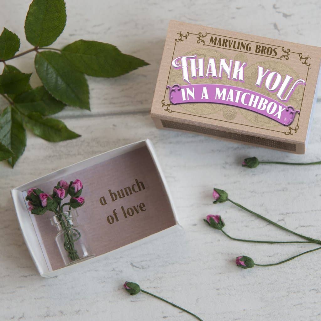 Marvling Bros Ltd - Thank You Bunch Of Roses In A Vase In A Matchbox