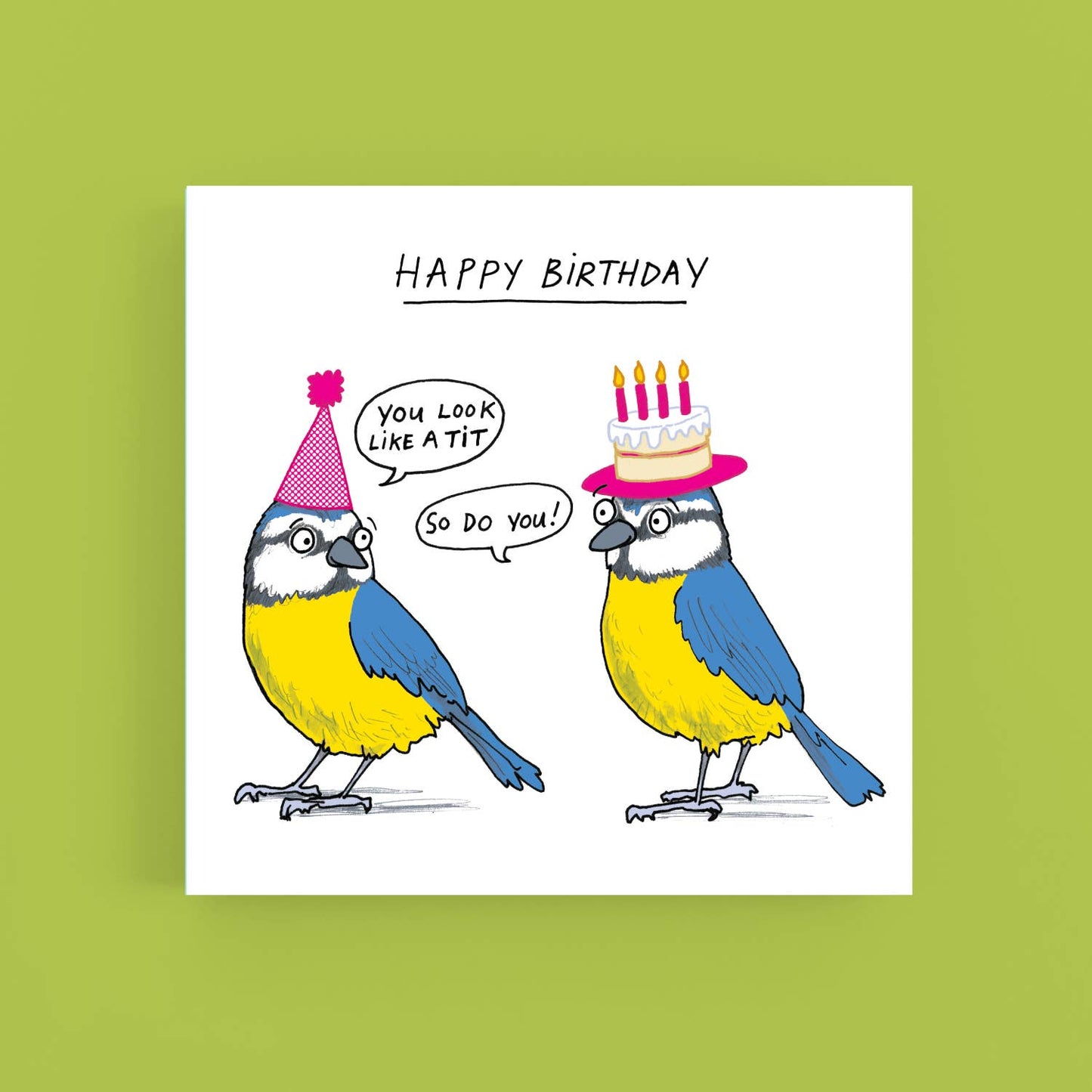 Cardinky - Birthday Tits - Humour - Cartoon - Birthday - Greeting card: Self seal bellybands
