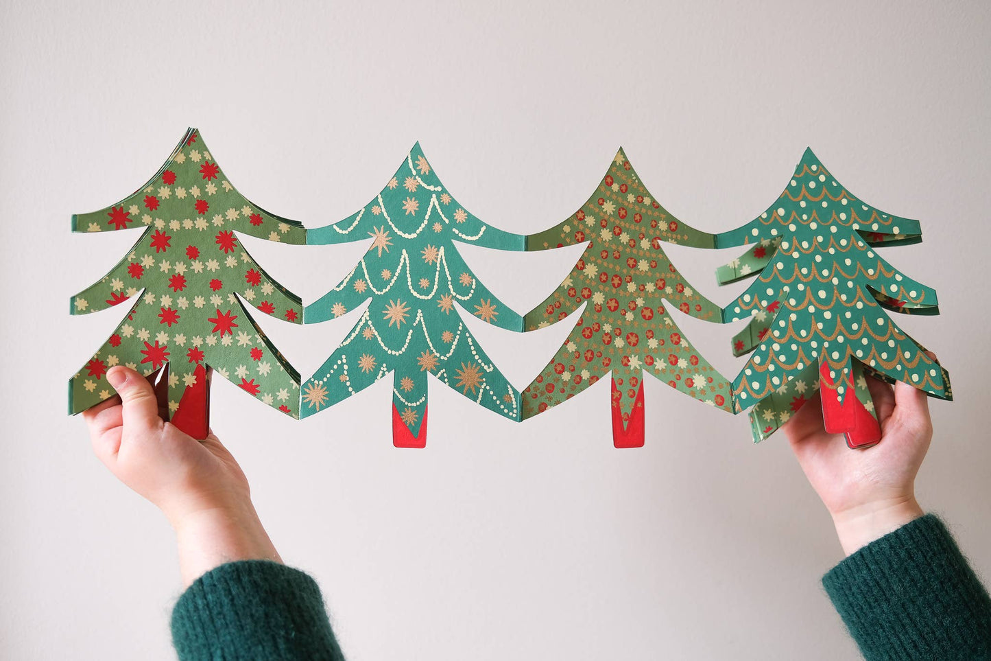 East End Press - Christmas Trees Concertina Garland