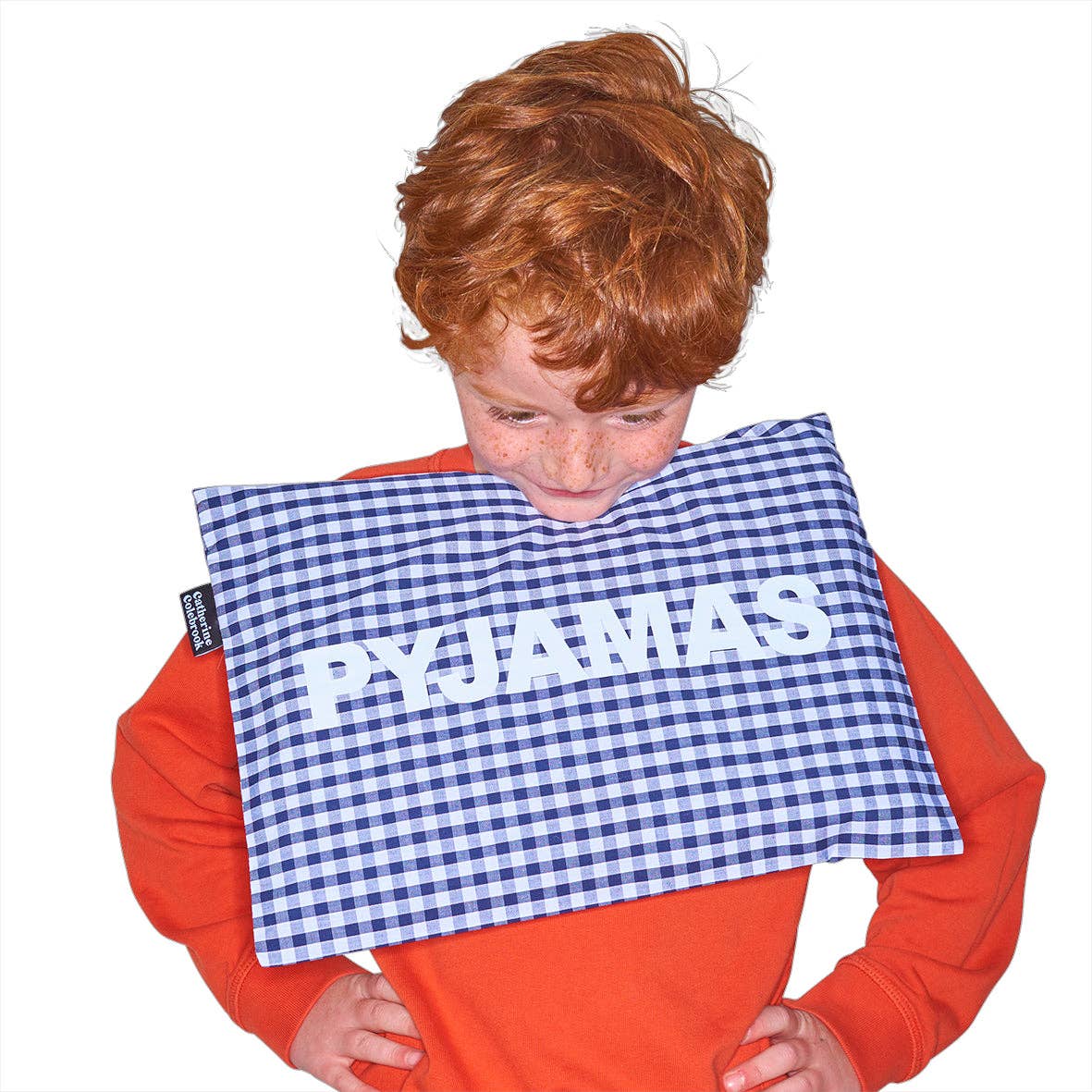 Catherine Colebrook - Gingham Pyjama Case: NAVY GINGHAM