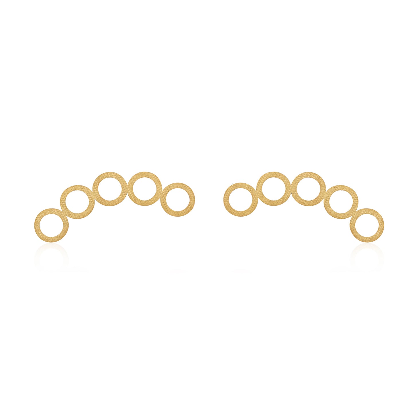 Coral and Mint - Gold 5 Circle Earrings