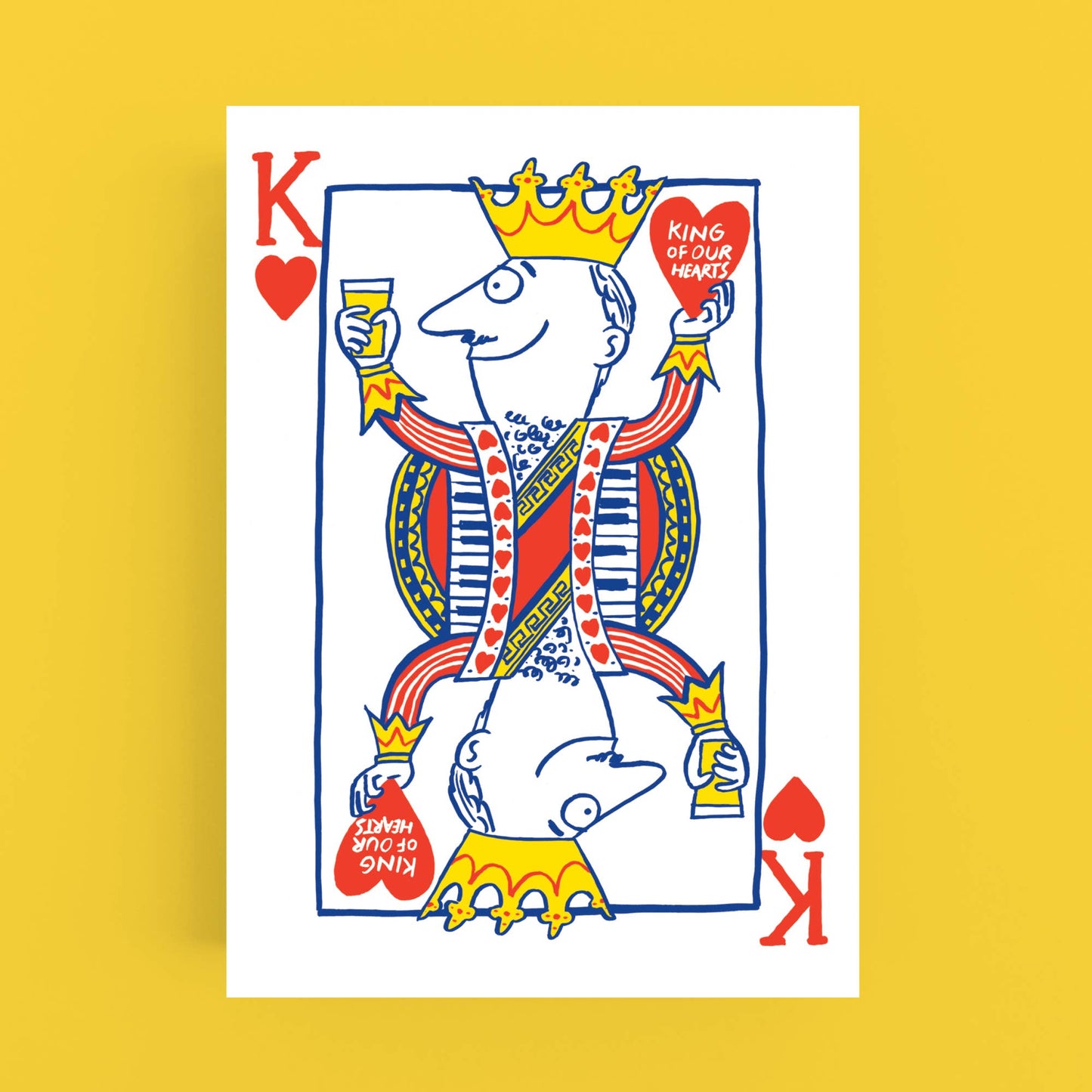 Cardinky - 'King of our hearts'-Father's Day - Greeting card: Biodegradeable cello wrap.