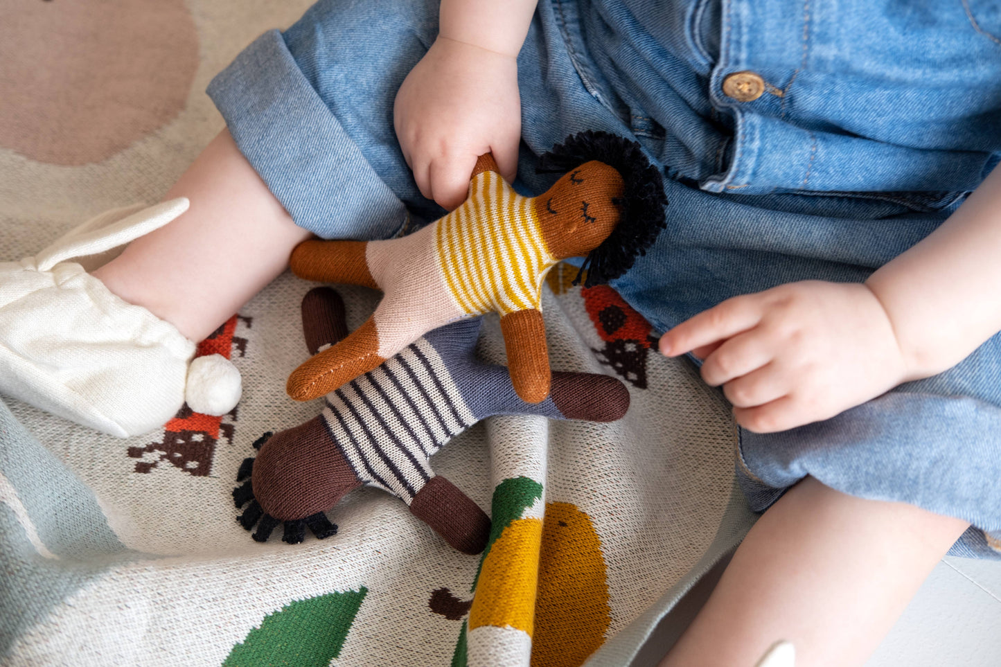 Sophie Home Ltd - Cotton Knit Baby Rattle Toy: Buddy Blue
