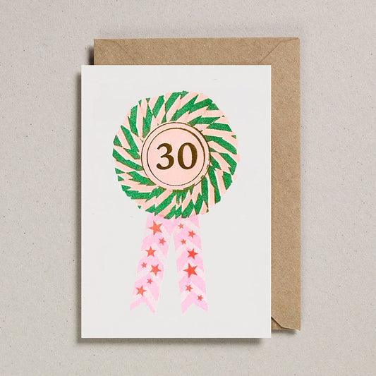 Petra Boase Ltd - Riso Rosette Cards - Pack of 6 - Age 30