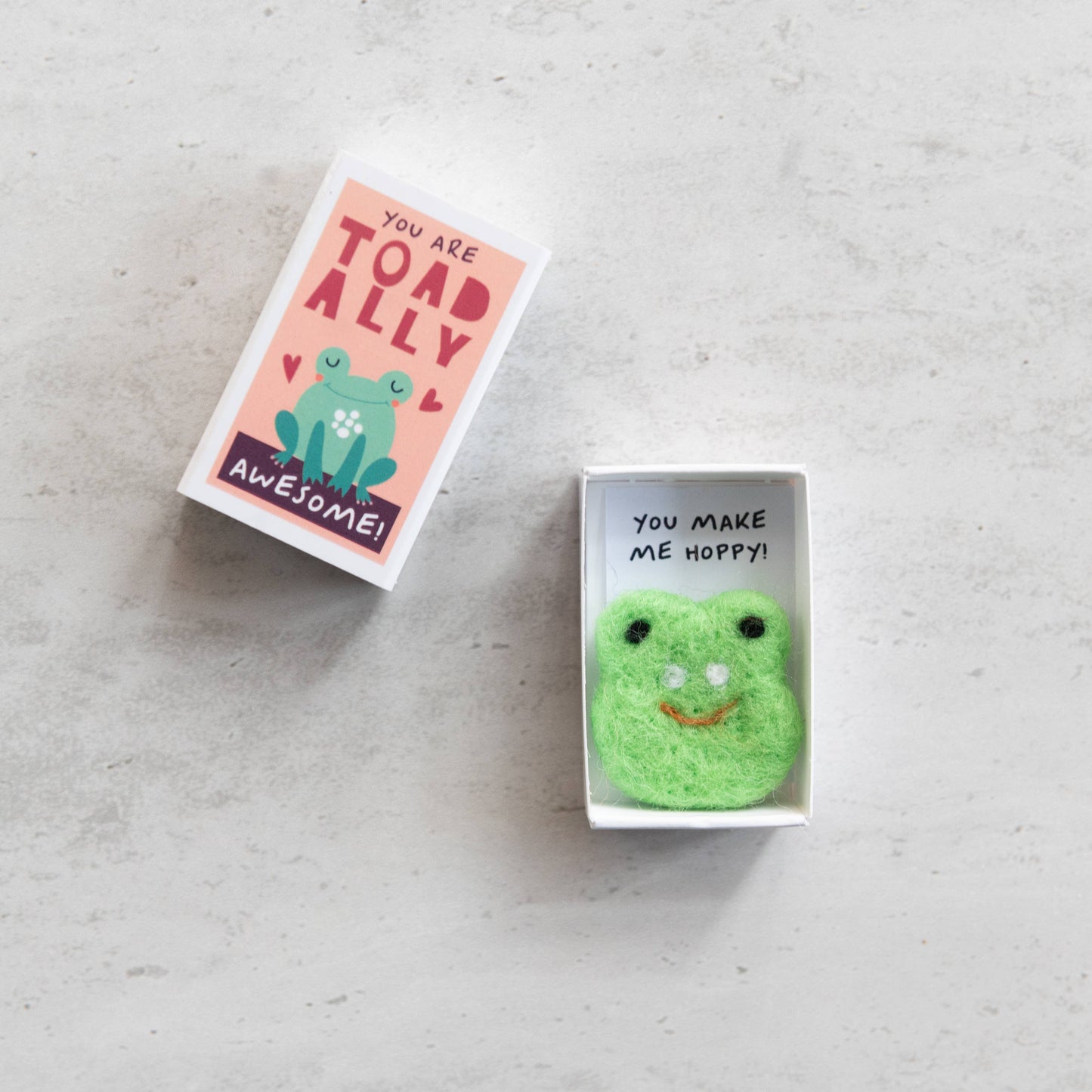 Marvling Bros Ltd - Toadally Awesome Wool Felt Frog In A Matchbox