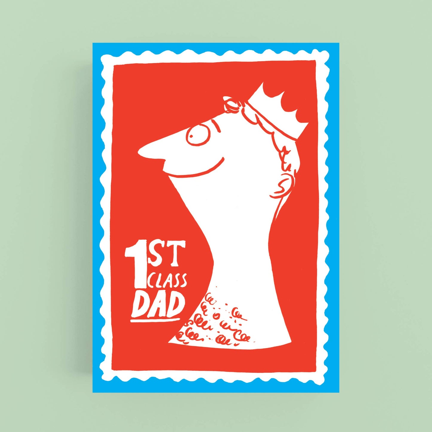 Cardinky - '1st Class Dad'-Father's Day - Greeting card: Biodegradeable cello wrap.
