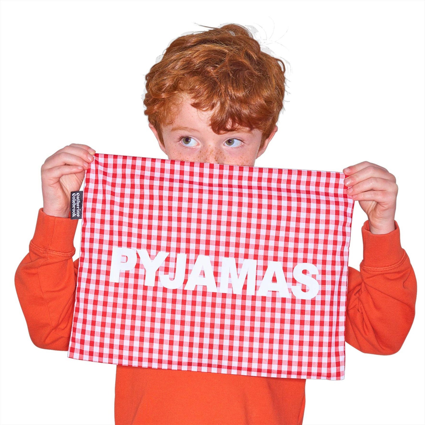 Catherine Colebrook - Gingham Pyjama Case: NAVY GINGHAM