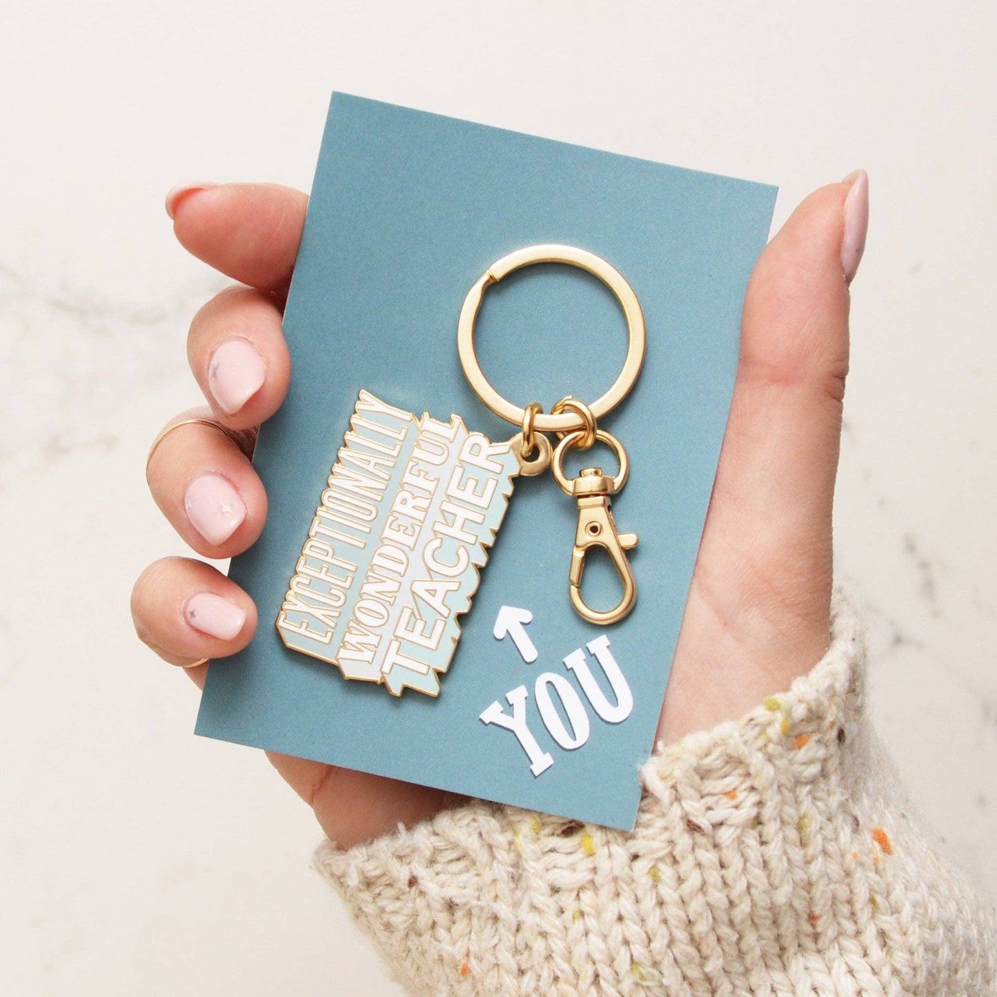 Alphabet Bags - Exceptionally Wonderful Teacher - Enamel Keyring