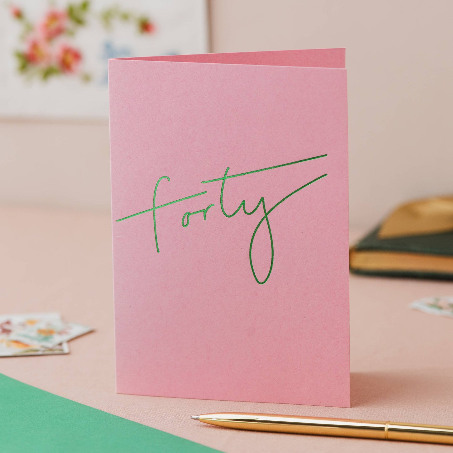 Oh Squirrel - Age Forty - Foil Age 40 Card - Choose from 10 designs: Bow, Naked