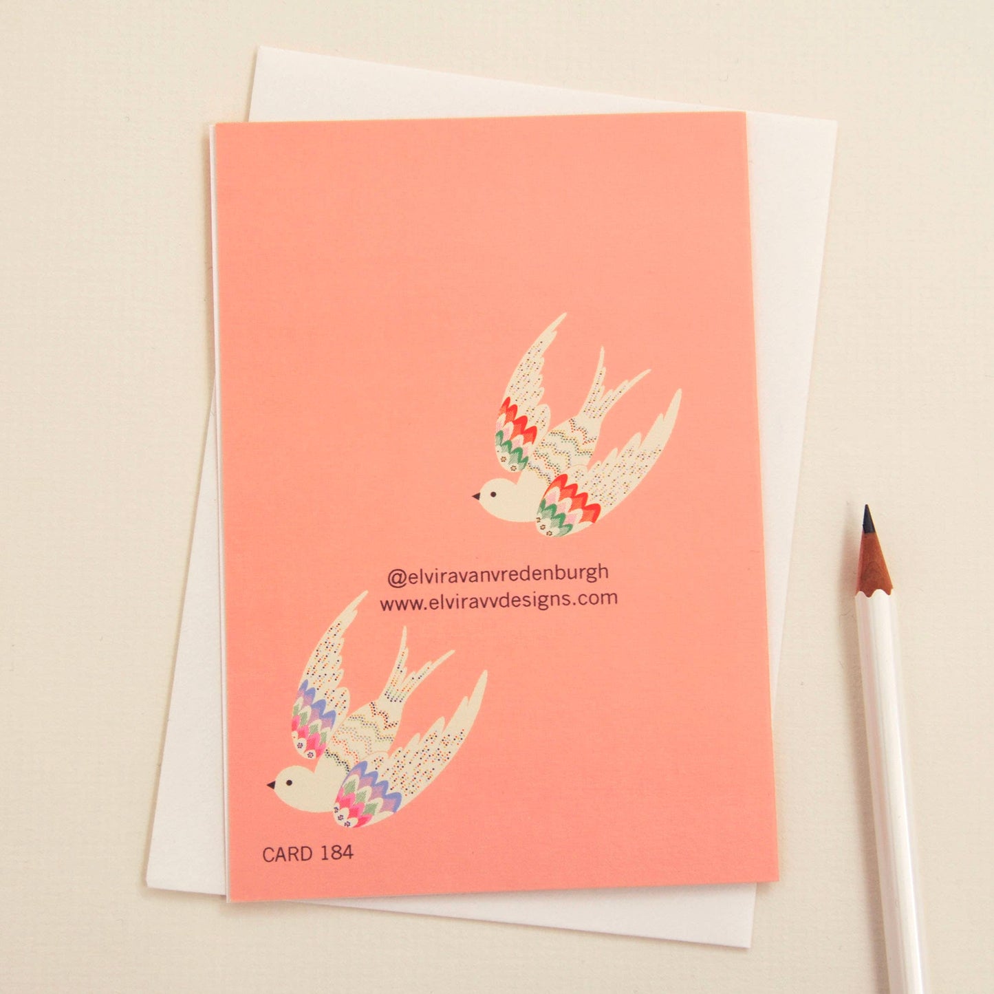 Elvira Van Vredenburgh Designs - New Baby in Pink Greetings Card