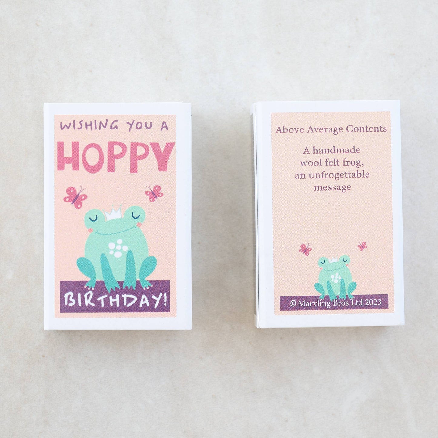 Marvling Bros Ltd - Happy Birthday Wool Felt Frog In A Matchbox