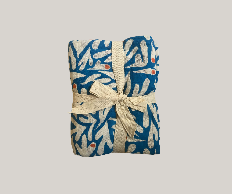 Solstice Stories - Large Organic Cotton Muslin Swaddle Blanket | Coconut Grove