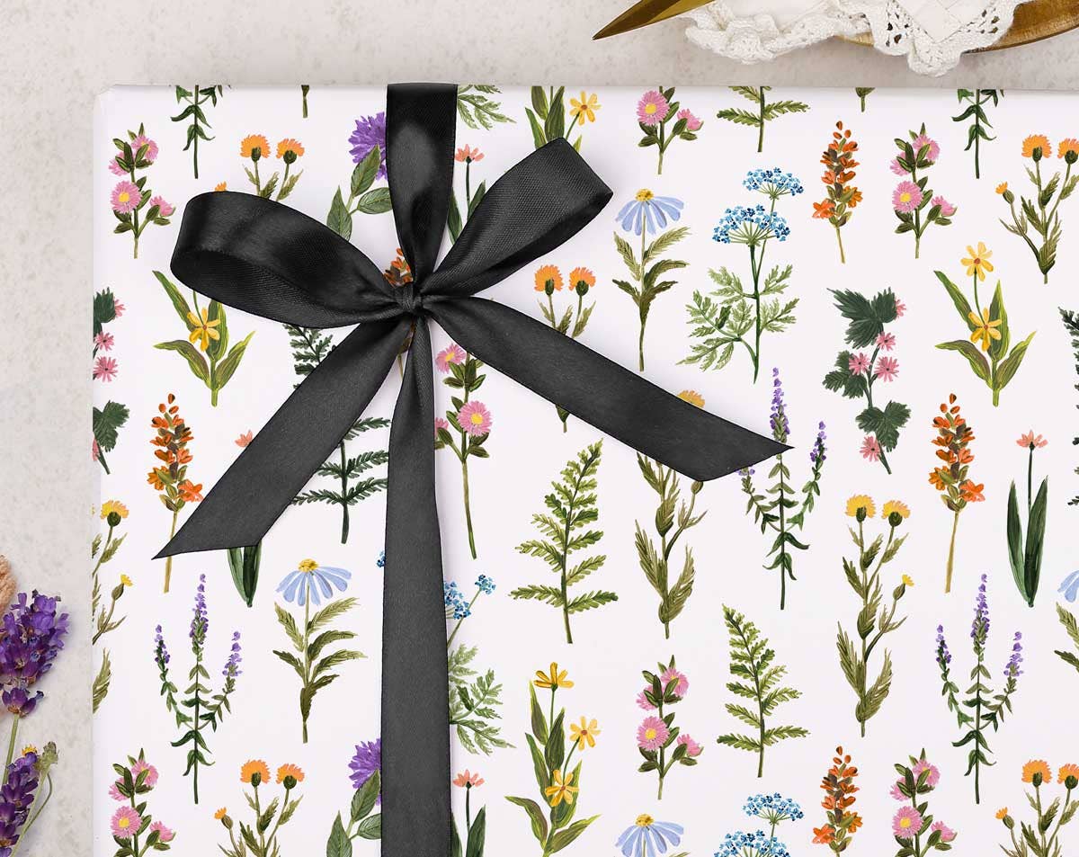 Making Meadows Ltd - Gift Wrap | Ferns and Flowers Wrapping Paper Sheet