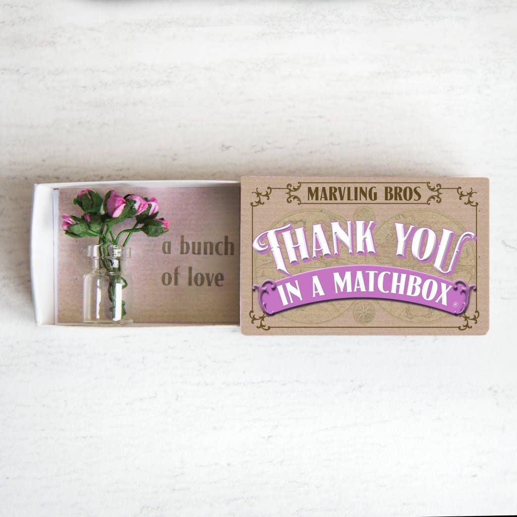Marvling Bros Ltd - Thank You Bunch Of Roses In A Vase In A Matchbox