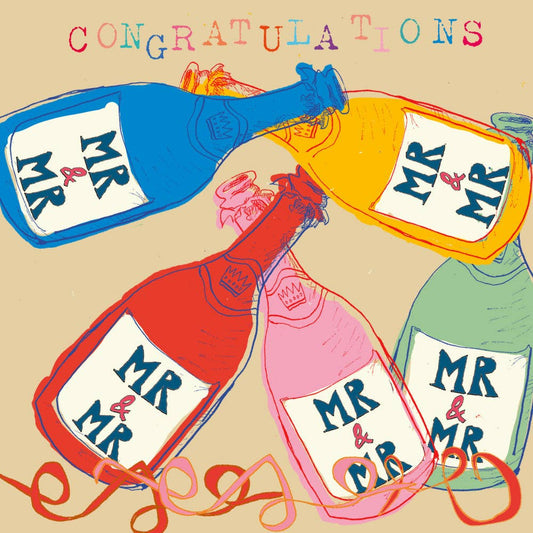 Poet and Painter - 'Mr and Mr Champagne' Greetings Card , FP2068