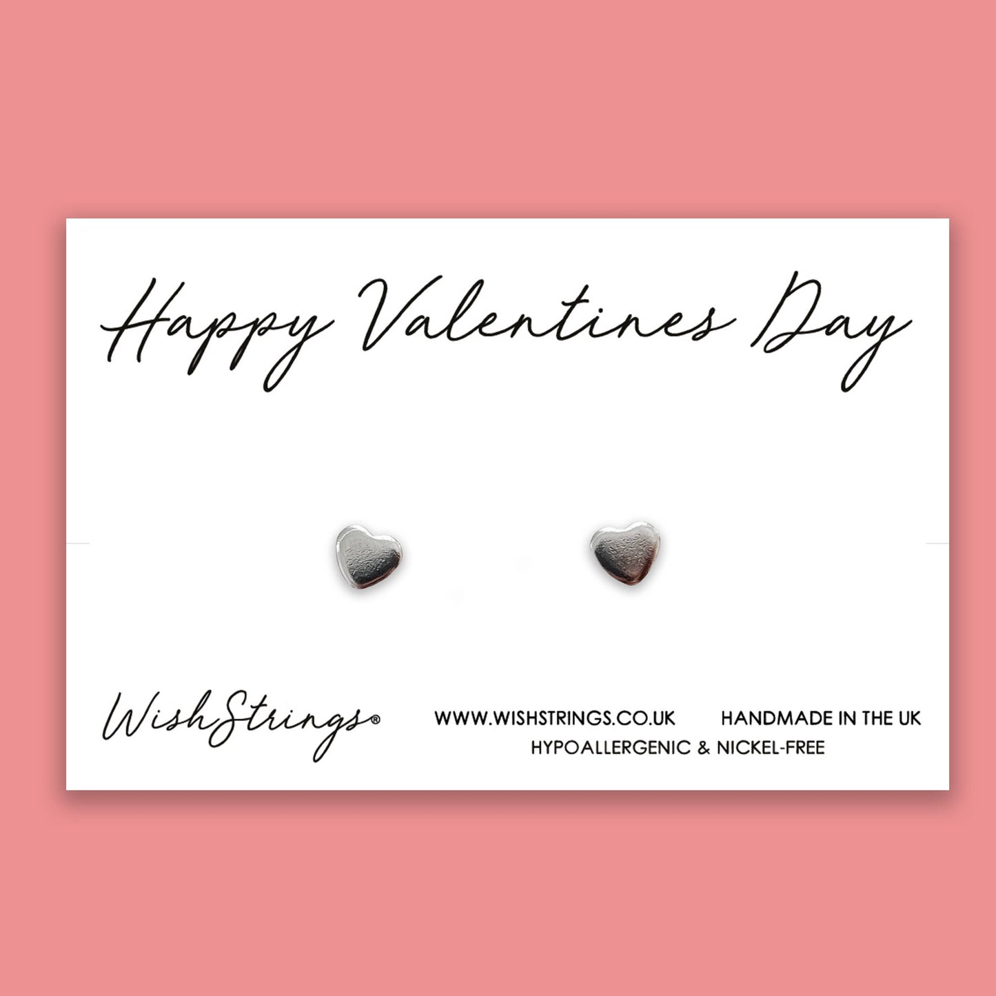 Happy Valentines Day - Heart Earrings on Display Card
