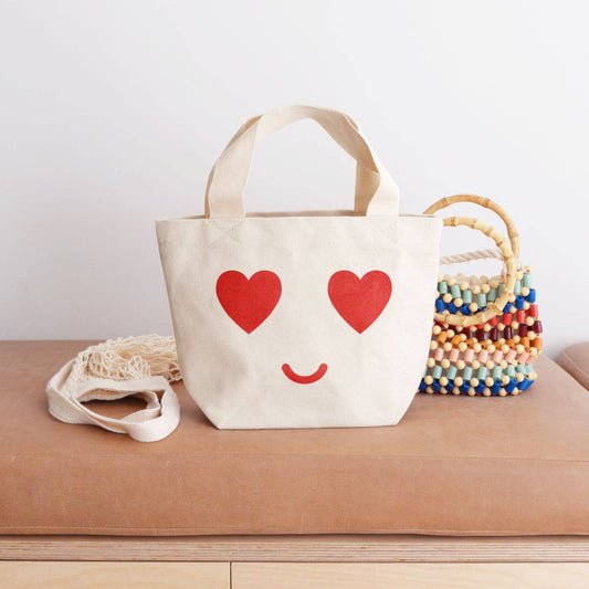 Alphabet Bags - Heart Eyes - Little Canvas Bag