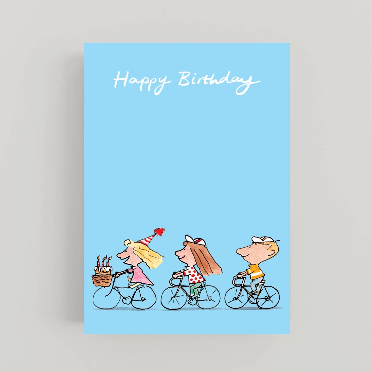 Cardinky - 'Happy Birthday Kids on Bikes'-Birthday - Greeting card: Biodegradable Paper belly bands.