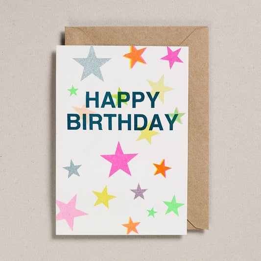 Petra Boase Ltd - Riso Shapes (Pack of 6) Happy Birthday Multi Stars