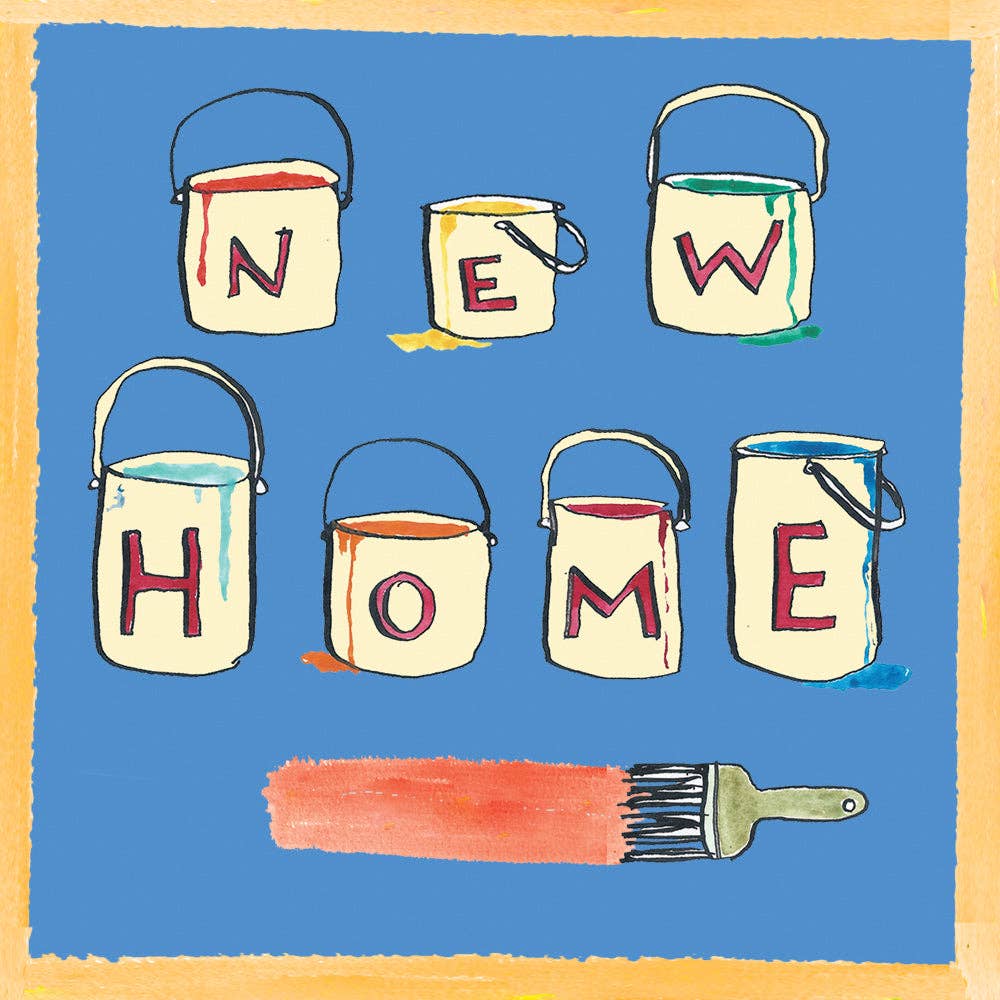 Poet and Painter - 'New Home Paint Pot and Brush' Greetings Card , FP2060