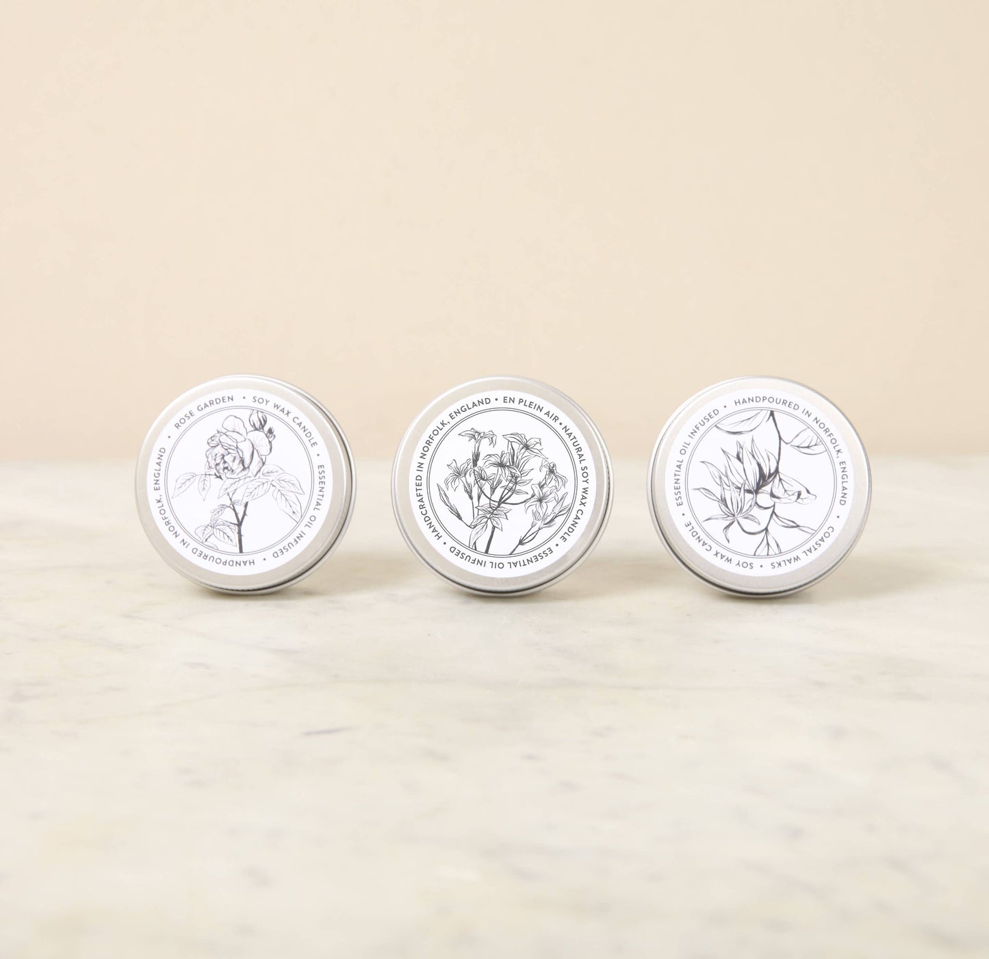 Norfolk Natural Living - Mini Candle Trio (Coastal, Rose Garden, En Plein Air)