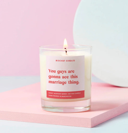 Mischief Candles - Wedding Gift Funny Wedding Candle Ace This Marriage Thing
