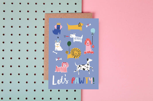 Rumble Cards - Let's Pawty- Birthday Card- Dog lovers- Cute- Party
