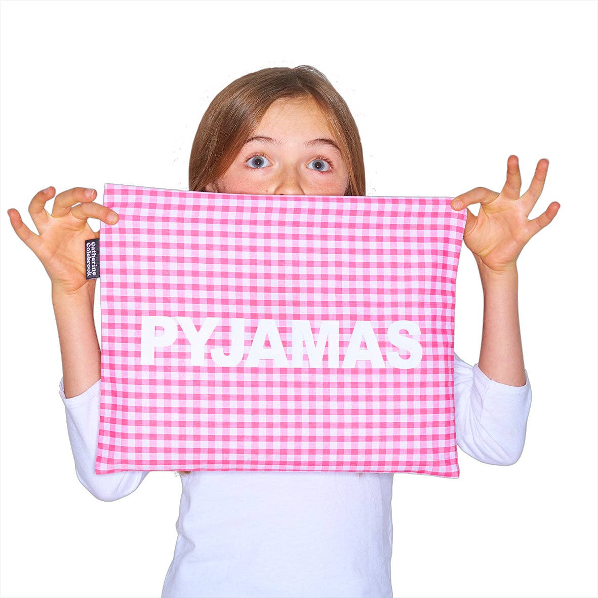 Catherine Colebrook - Gingham Pyjama Case: NAVY GINGHAM