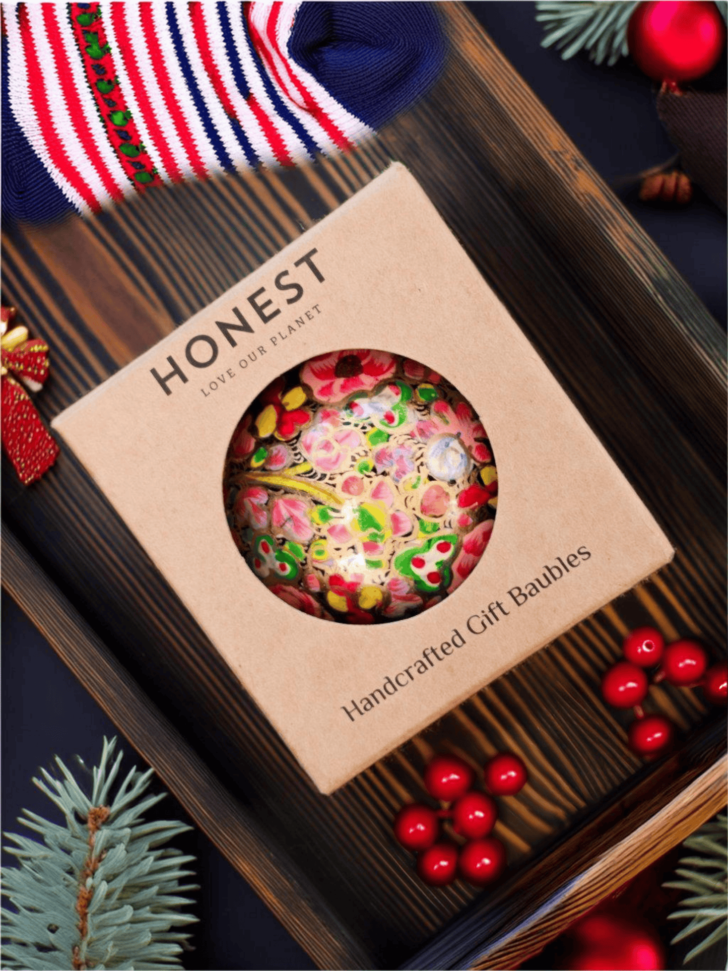 Honest love our planet - Christmas Roses Bauble