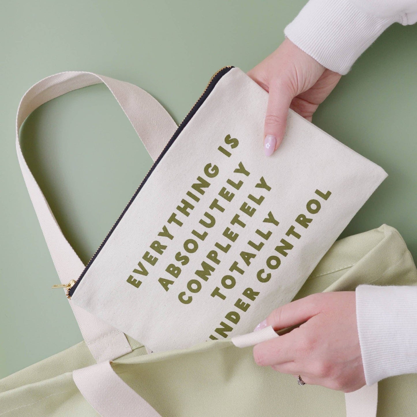 Alphabet Bags - Under Control - Large Canvas Pouch