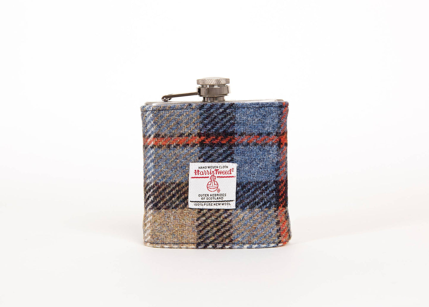 Created By The Ridleys - 6oz Harris Tweed Hip Flask - MacKenzie Tartan  - HT43