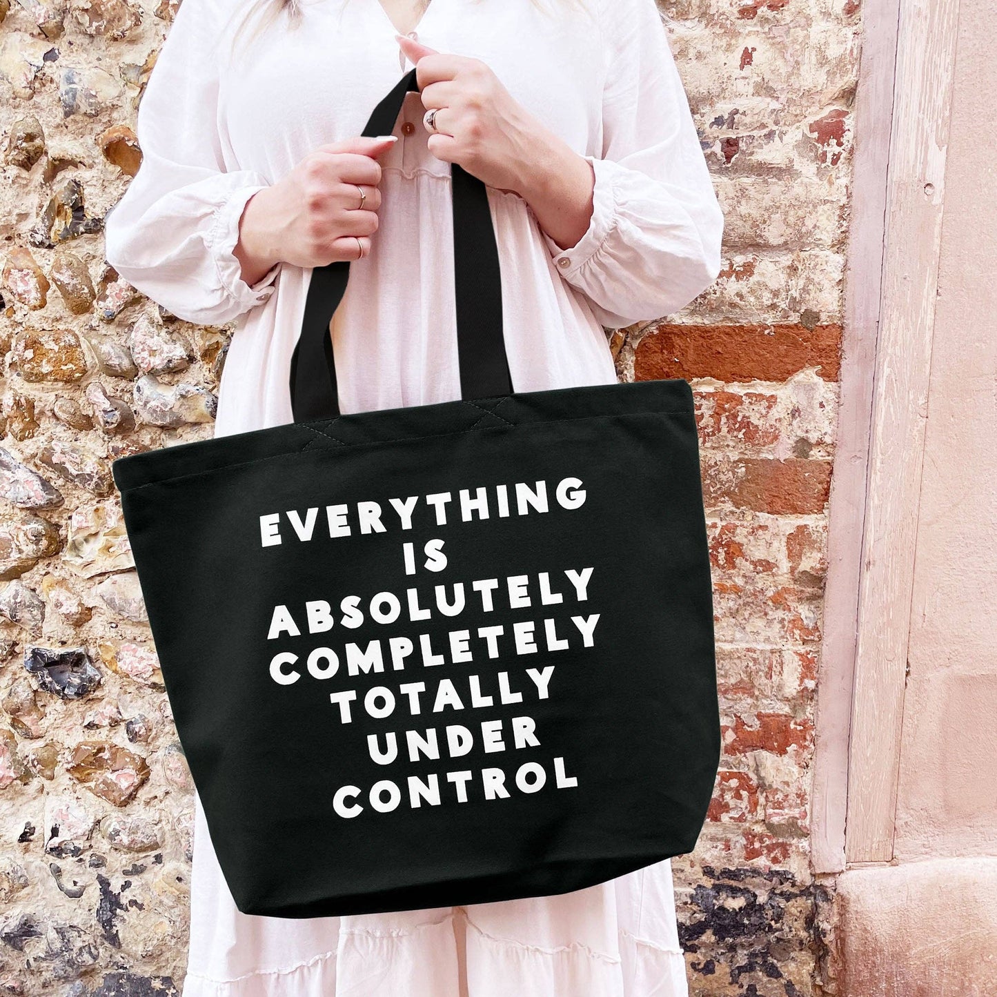 Alphabet Bags - Everything is Under Control - Canvas Tote Bag: Forest Green
