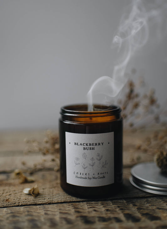 Embers & Roots - Blackberry Bush Soy Wax Candle: Medium