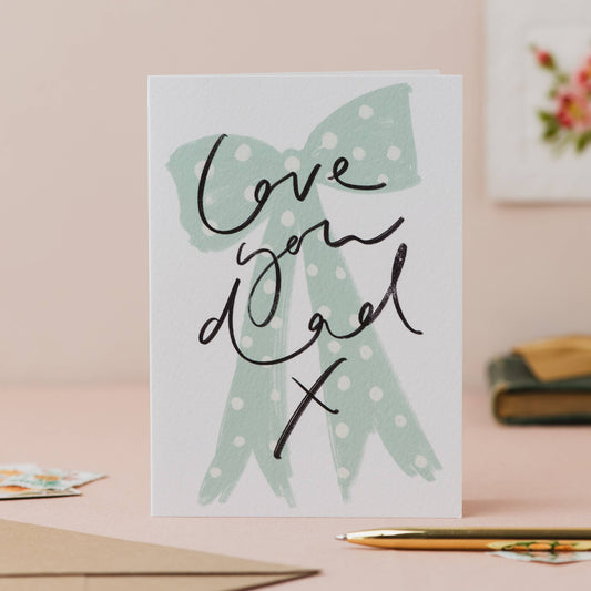 Oh Squirrel - 'Love You Dad' Bow Handwriting Father's Day Card: Cellophane