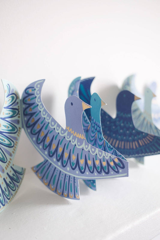 East End Press - Peace Doves Concertina Garland