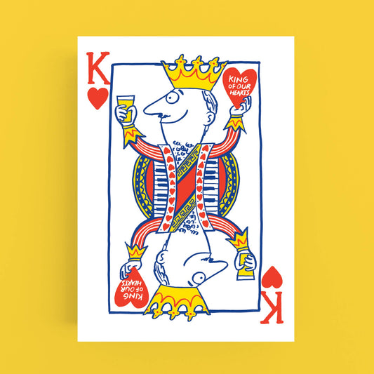 Cardinky - 'King of our hearts'-Father's Day - Greeting card: Biodegradeable cello wrap.