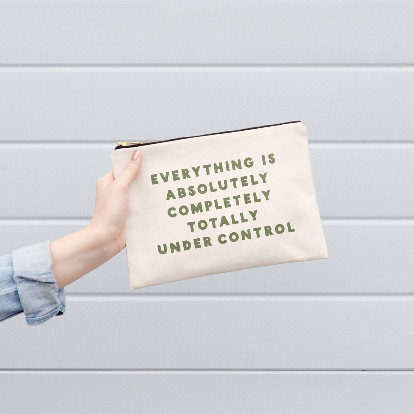 Alphabet Bags - Under Control - Large Canvas Pouch