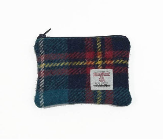 Created By The Ridleys - Harris Tweed Coin Purse - HT62 - Teal Tartan