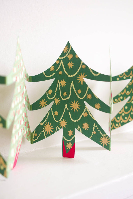 East End Press - Christmas Trees Concertina Garland