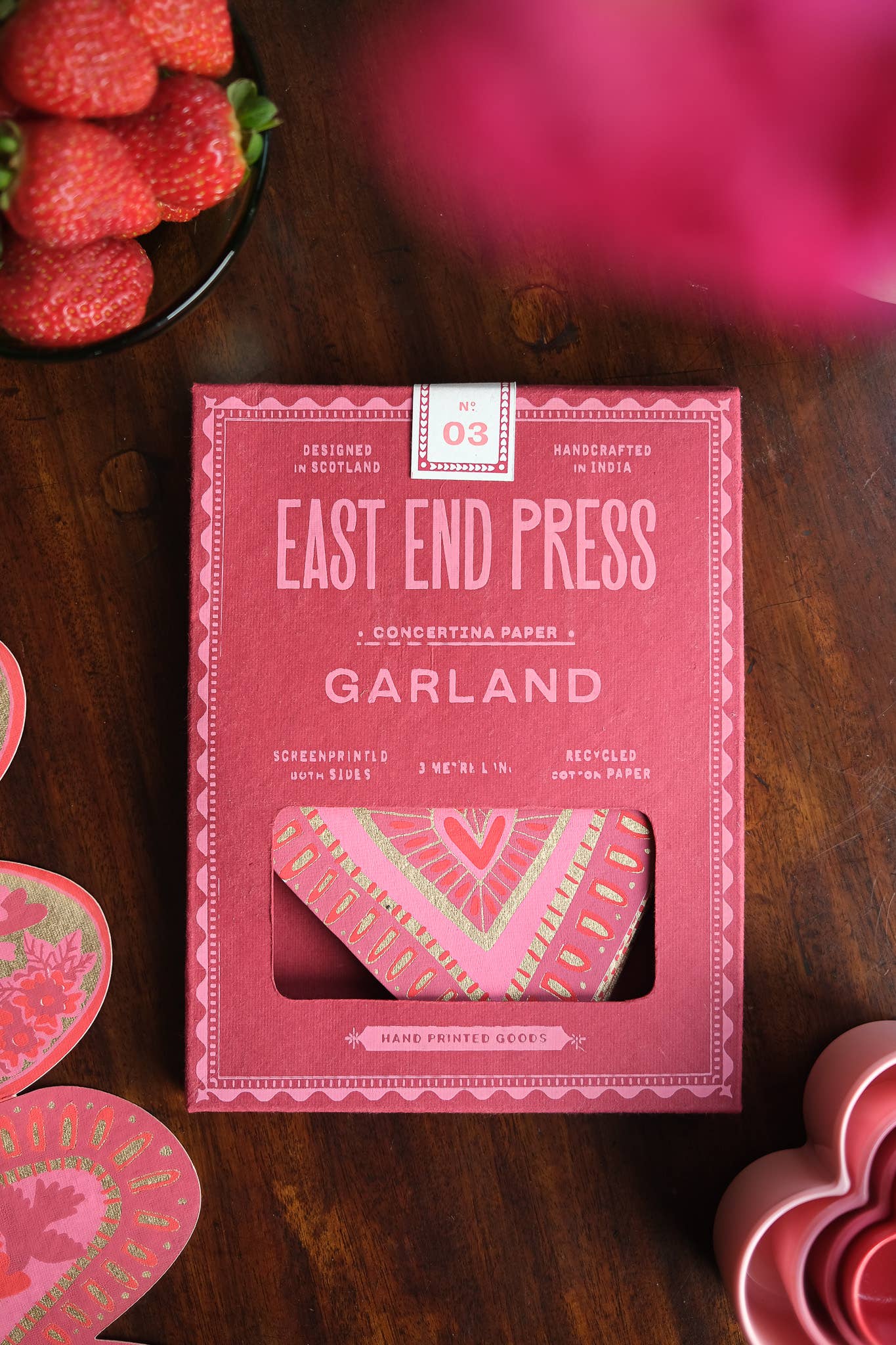 East End Press - Hearts Concertina Garland