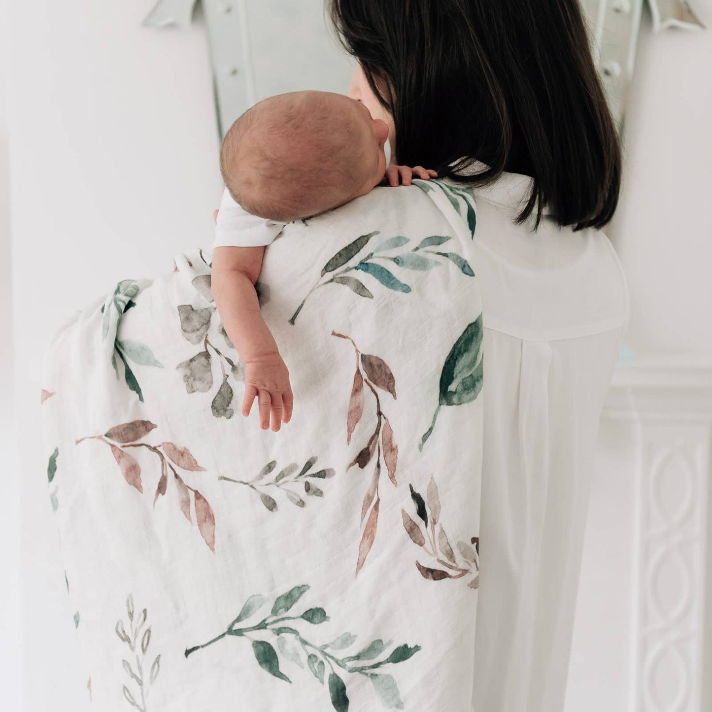 Banks-Lyon Botanical - Bamboo Baby Swaddle Blanket, Botanical Print