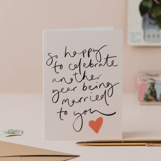 Oh Squirrel - '... celebrate another year married...' Anniversary Card: Cellophane