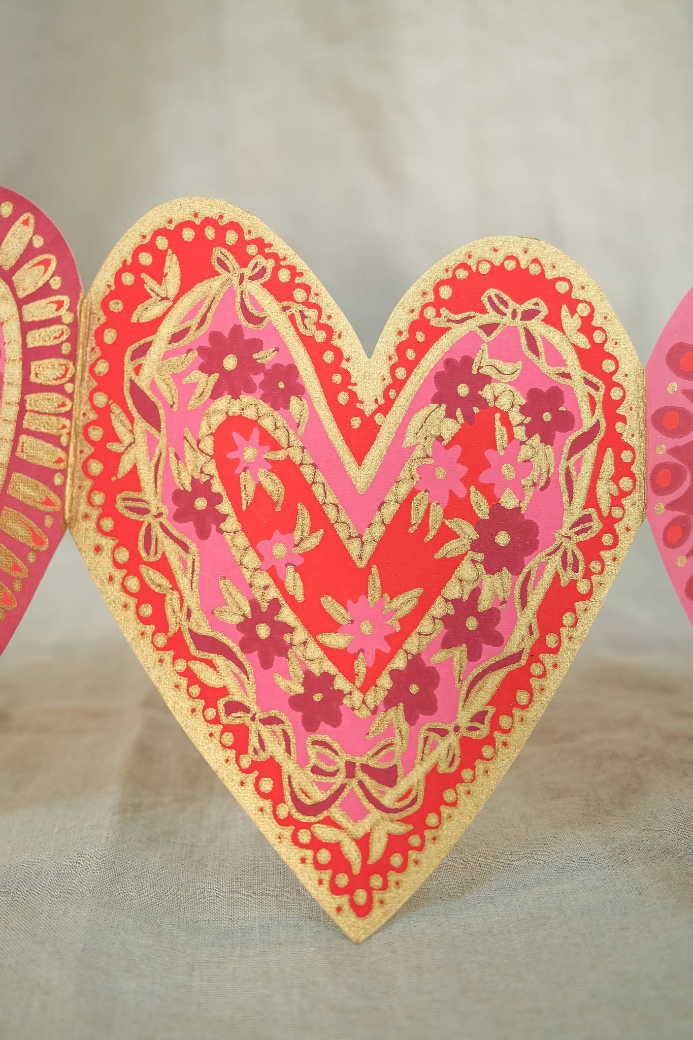 East End Press - Hearts Concertina Garland