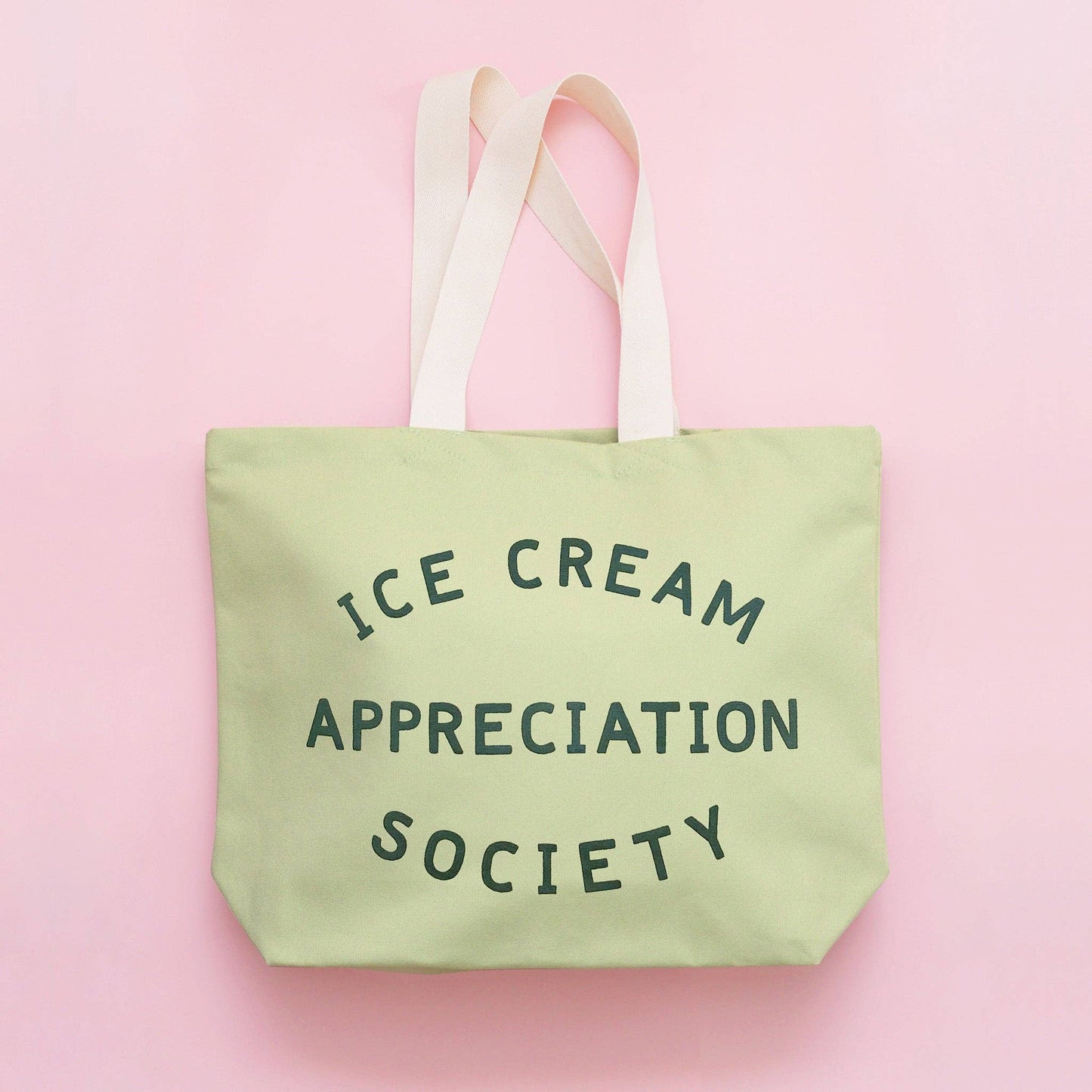 Alphabet Bags - Ice Cream Appreciation Society - Pistachio Canvas Tote Bag