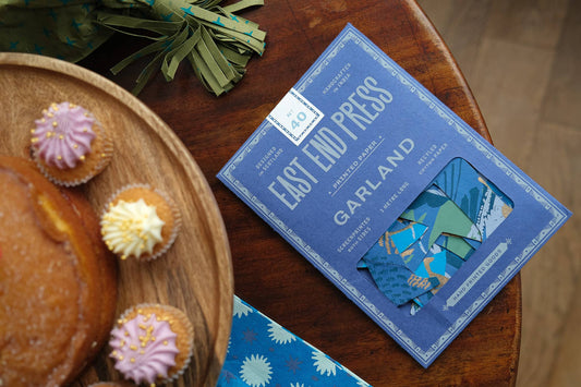 East End Press - Happy Birthday - Recycled Blue Mix Sewn Garland