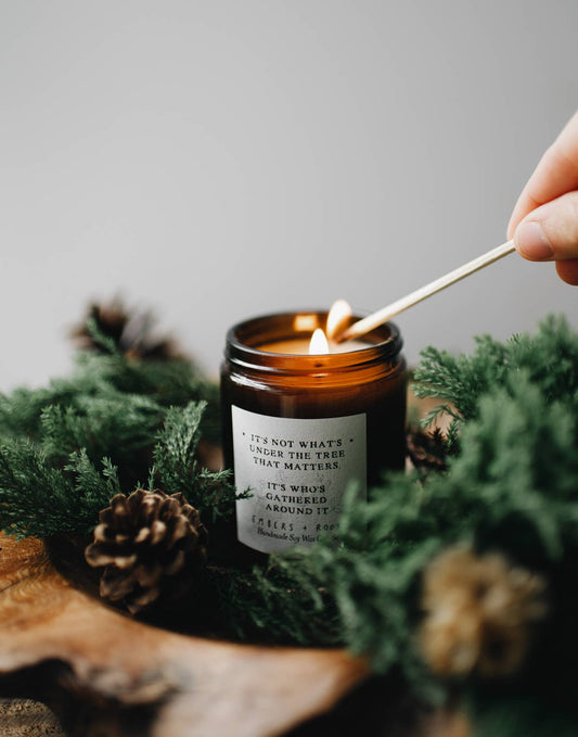 Embers & Roots - Under the Christmas Tree Soy Candle: Winter spice