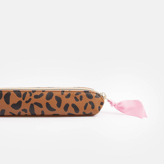 Caroline Gardner - Tan Leopard Pencil Case