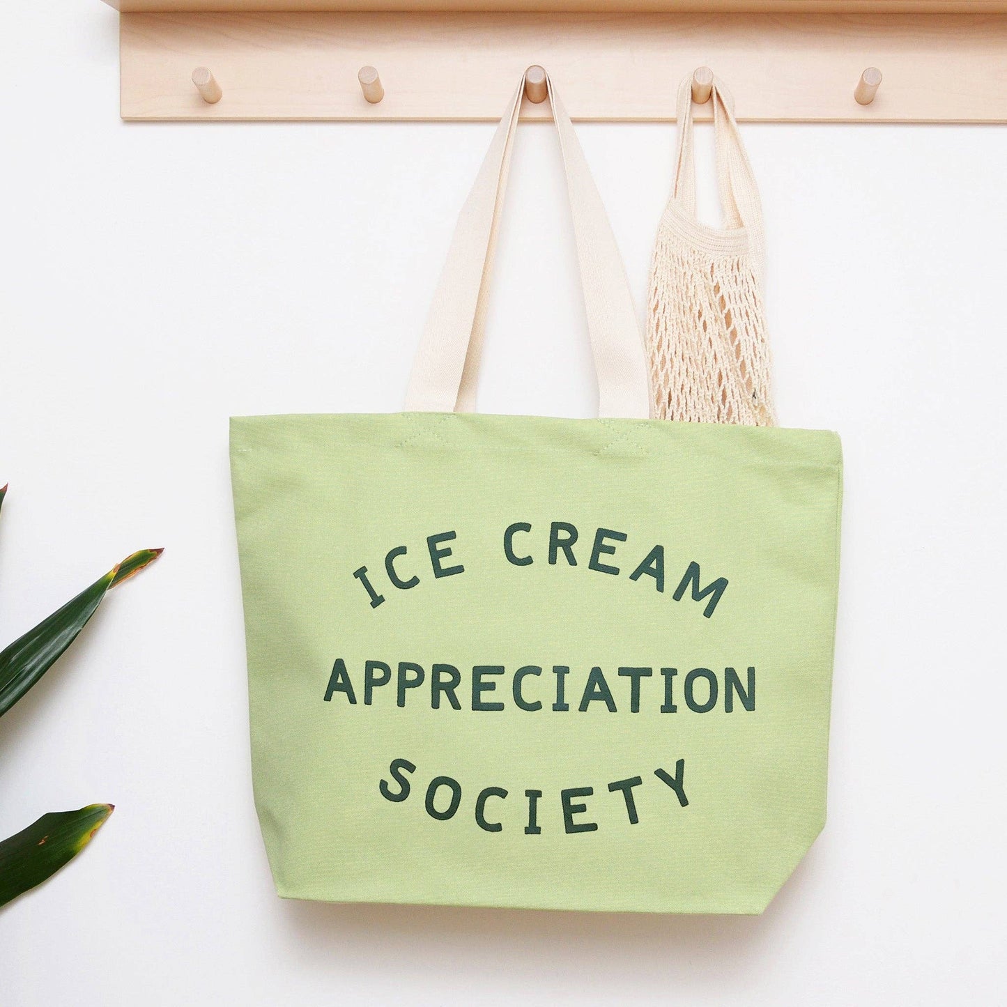 Alphabet Bags - Ice Cream Appreciation Society - Pistachio Canvas Tote Bag