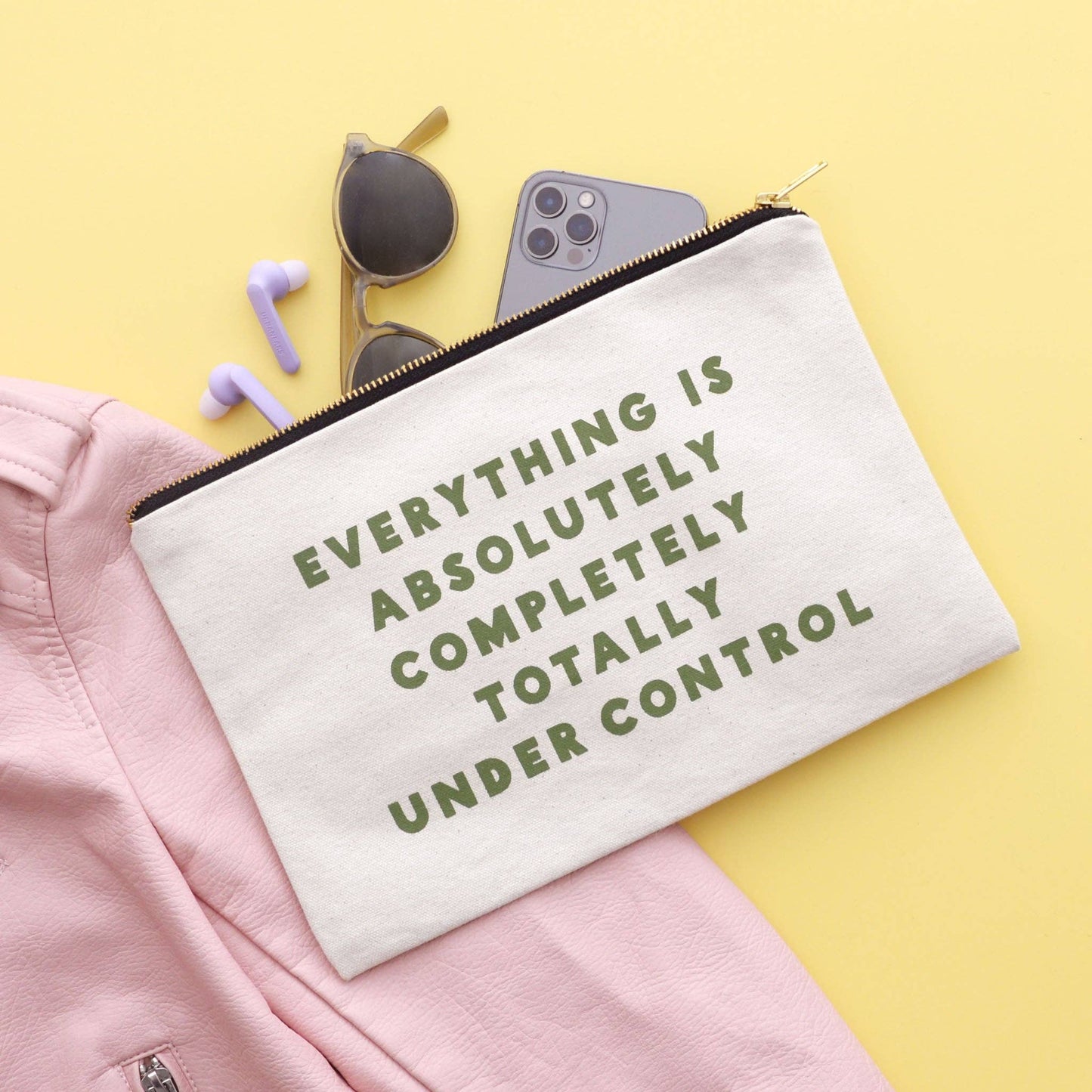 Alphabet Bags - Under Control - Large Canvas Pouch